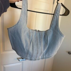 GB Girls Light Blue Denim Crop Top